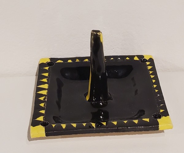Black/Yellow Jewelry Tray with ring post by Brooke Martin