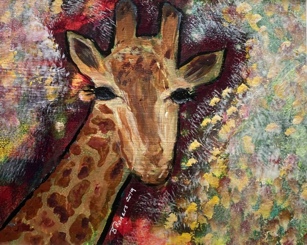 Giraffe in Mist by Bonnie Rogers