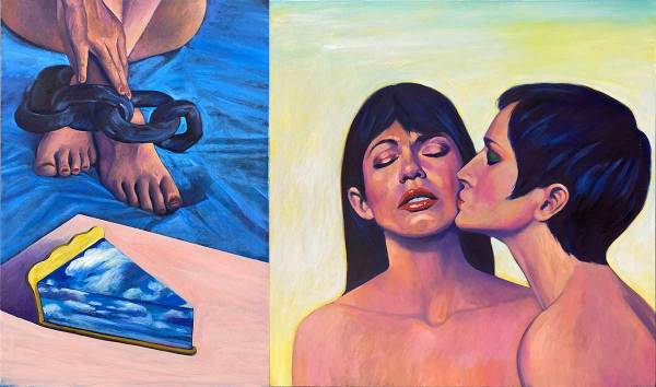 A Prisoner of a Dream & A Wish Kiss Diptych by George Oswalt