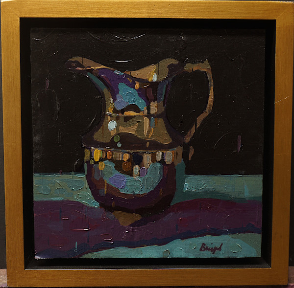 Silver Vase in Purple & Blue by Chris Brizzard
