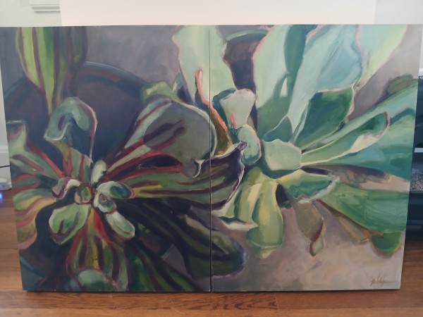 Succulents Diptych by John Wolfe