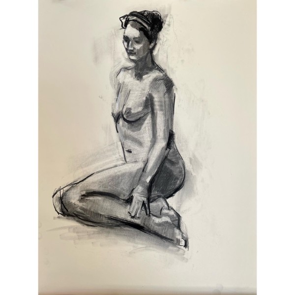Drawing/Sketch Female Sitting by Behnaz Sohrabian