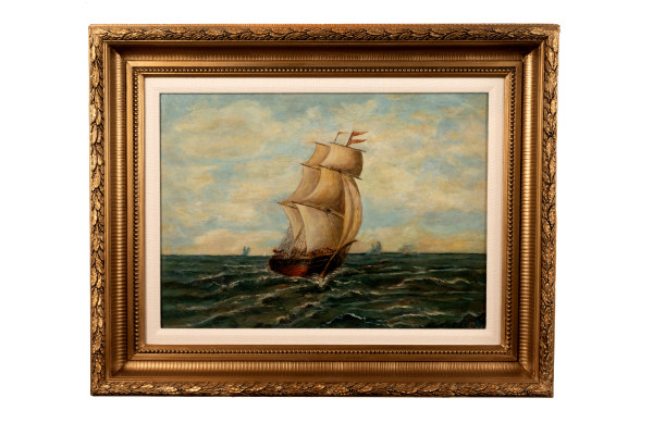 Historic Sailing Ship on Water by Unknown