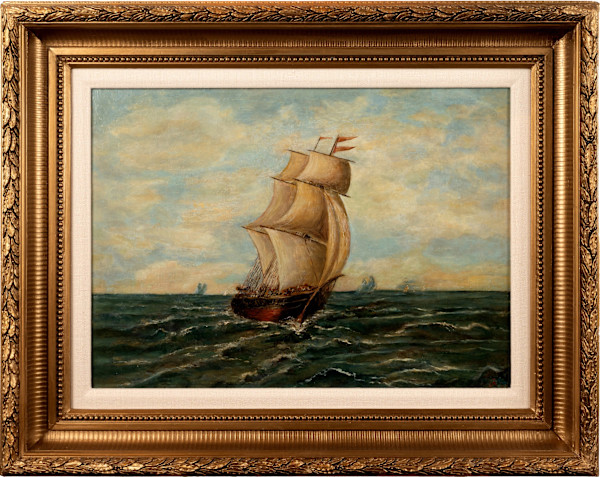 Historic Sailing Ship on Water by Unknown, Image 13.