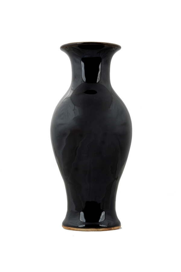 Chinese Republic Porcelain Vases - VIII Black Tall Lipped by Unknown