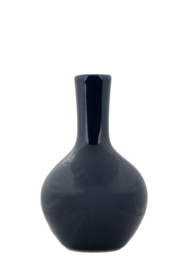 Chinese Republic Porcelain Vases  - XII Dark Blue Slender Neck by Unknown