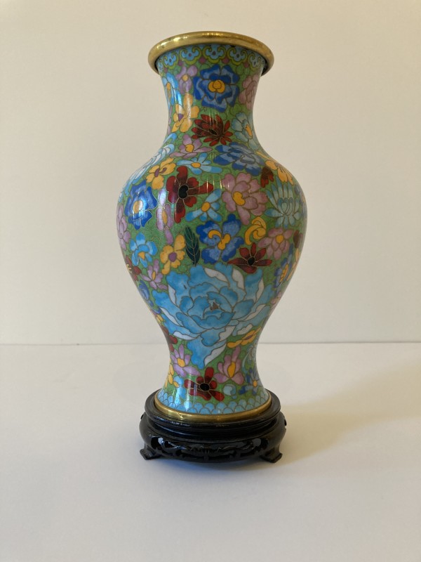 Antique Chinese Multicolored Cloisonne Vase by Unknown