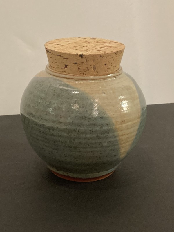 Highlands Pottery  Ceramic Vessel with Cork Lid by Highlands Pottery