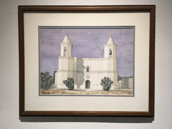 'New Mexico Mission Church', by John B. Aragon, Watercolor Painting on Paper by John Aragon