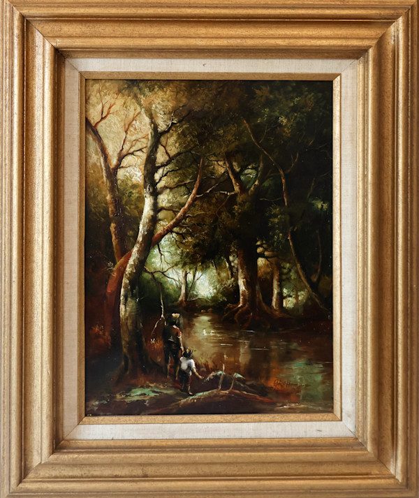 Bayou Landscape with Figures by William Carl Groh, Image 1.