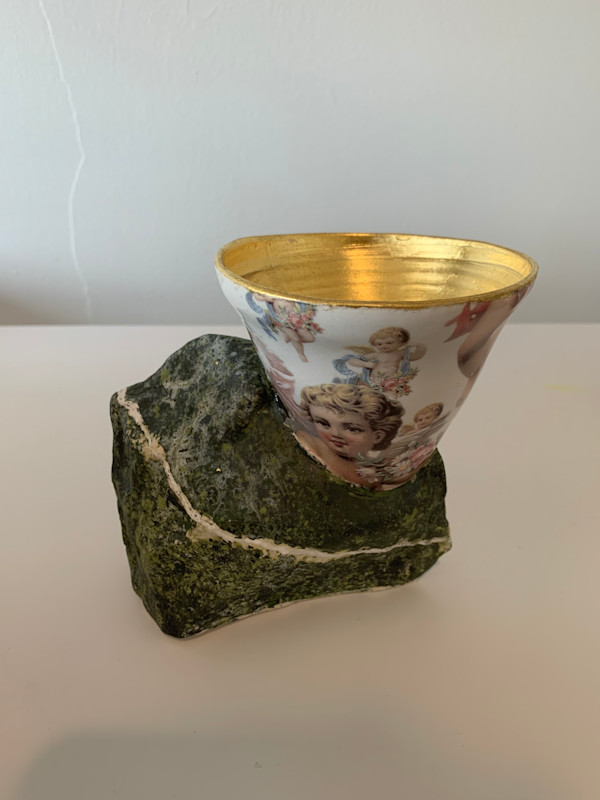 Pot on a Rock - Putti Party by Roger Runge