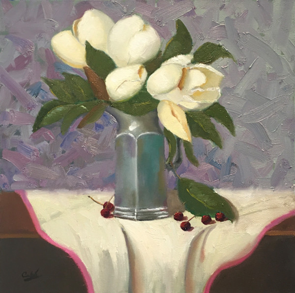 Magnolias in Pewter by James Cobb