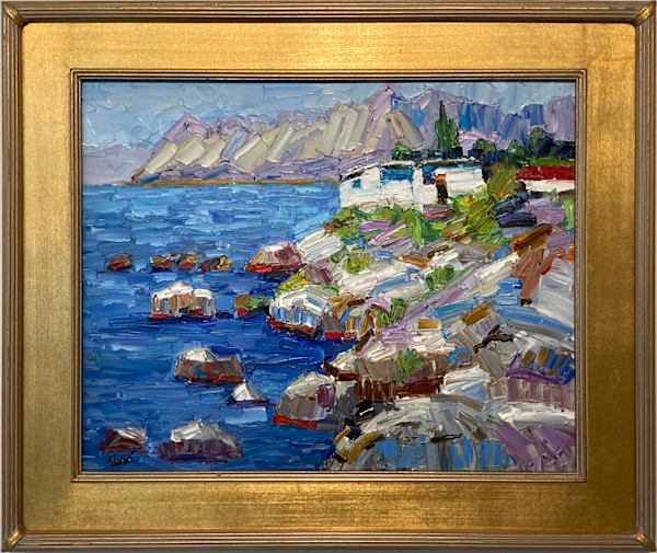 Rocky Seascape Overlook by James Cobb