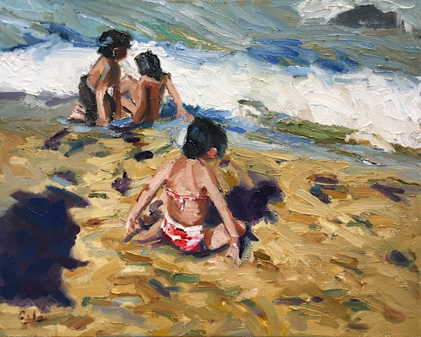 Children on Beach by James Cobb