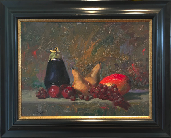 Eggplant and Fruit by James Cobb