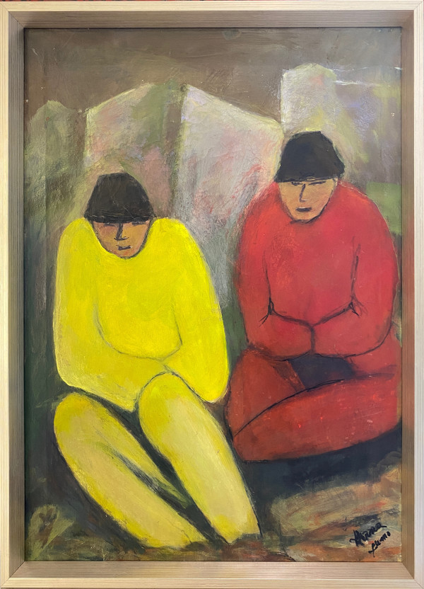Chinese Modernist Scenes of Two Figures by H. Xumo