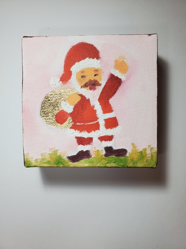 Santa with Glitter - Mini