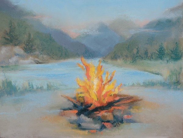 Campfire by Lakeside by Monika Gupta