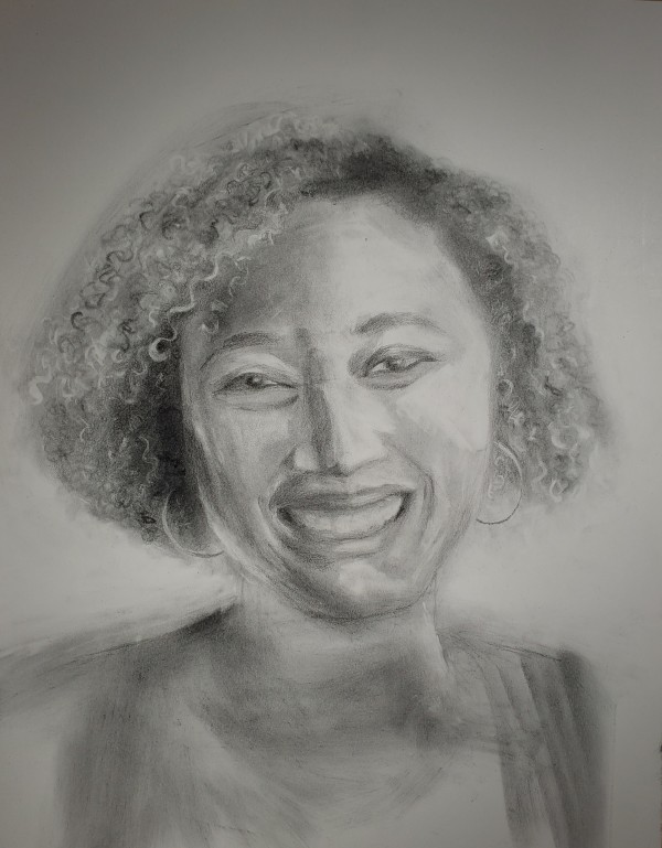 Portrait in Graphite - Amber by Monika Gupta
