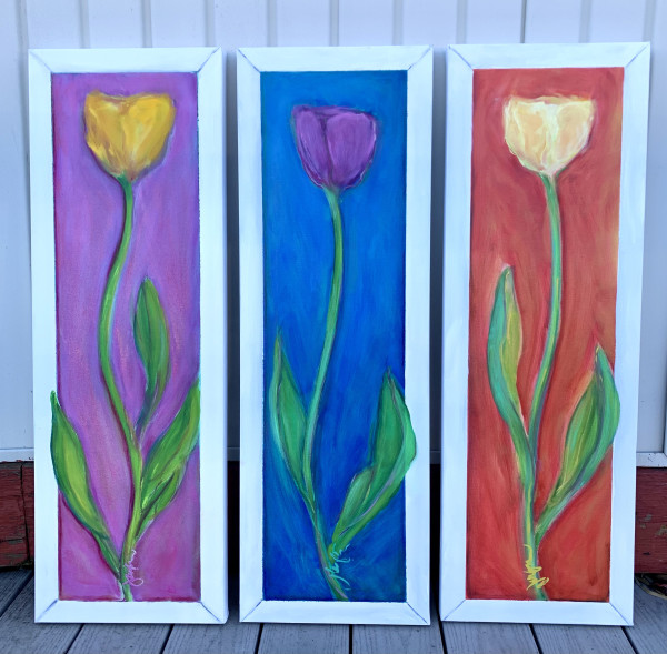 Matthew's Tulips with Trompe L'oeil (Right & Also Right) by Jennifer Hooley