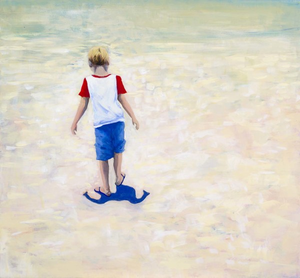 A boy and his shadow at the beach by Amanda van Gils