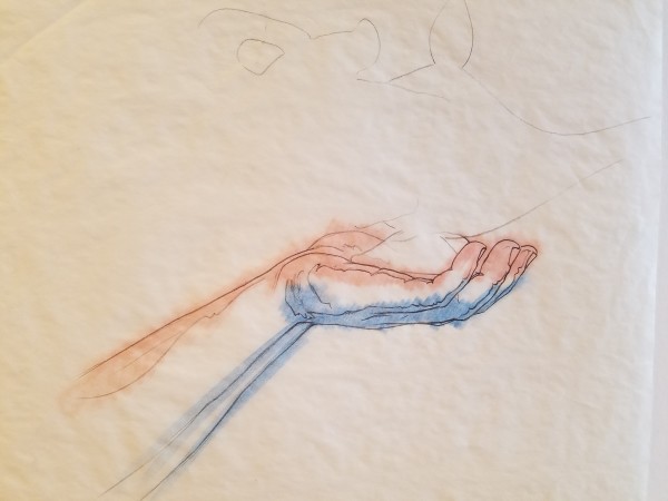 Aladdin Concept Drawing, Hand Study