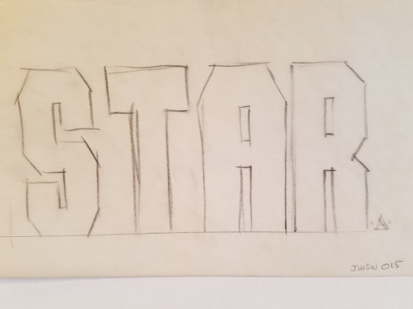 Star Wars 10th Anniversary Poster "STAR" Hand Lettered Typography Concept