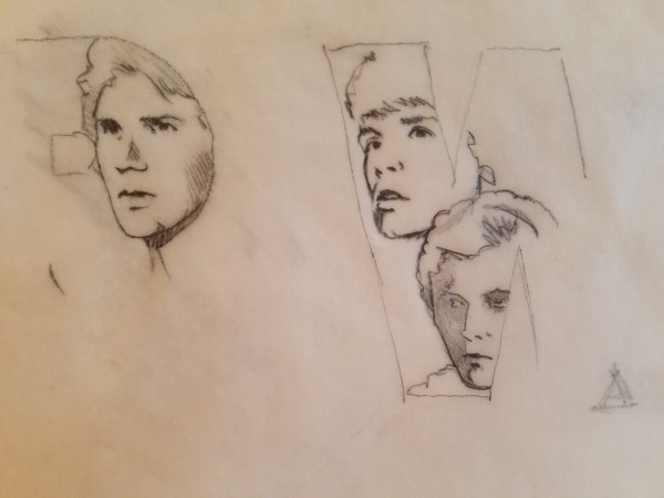 Star Wars 10th Anniversary Poster "R W" Rough Concept, Characters Within Title