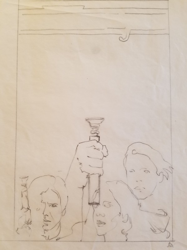 Star Wars Revenge of the Jedi Poster Concept Sketch 1