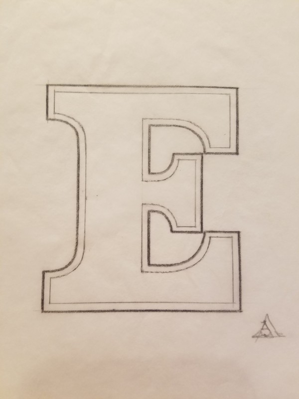 E.T. the Extra-Terrestrial Logo Concept Art "E" and "T"