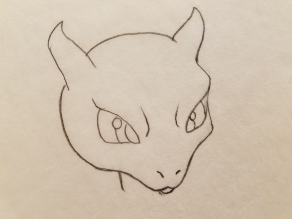 Pokemon: The First Movie Poster Concept, Mewtwo Head Sketch