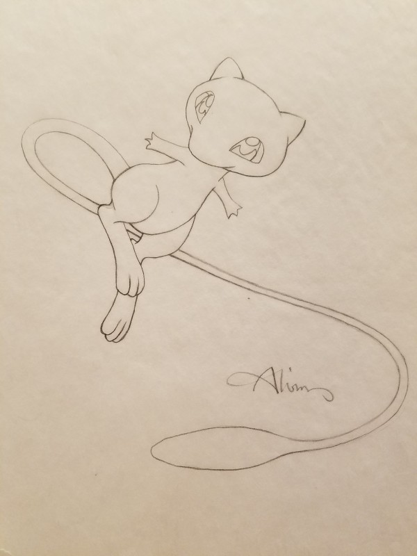 Pokemon: The First Movie Poster Concept, Mew Sketch, Close to Final