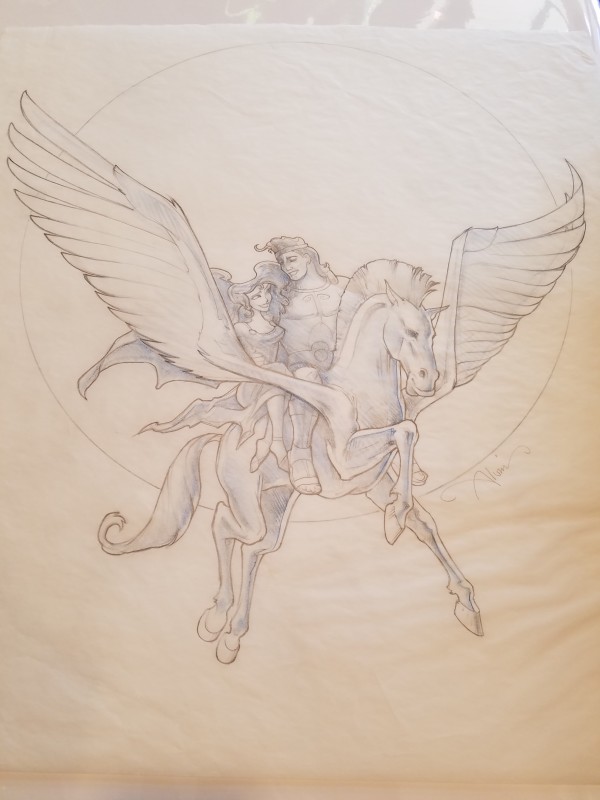 Hercules Poster Concept, Hercules and Megara on Pegasus