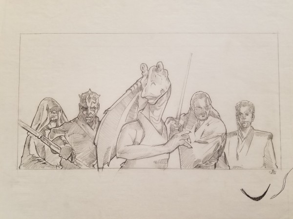 Star Wars Concept Art for Hasbro Board Game, Jar-Jar Left