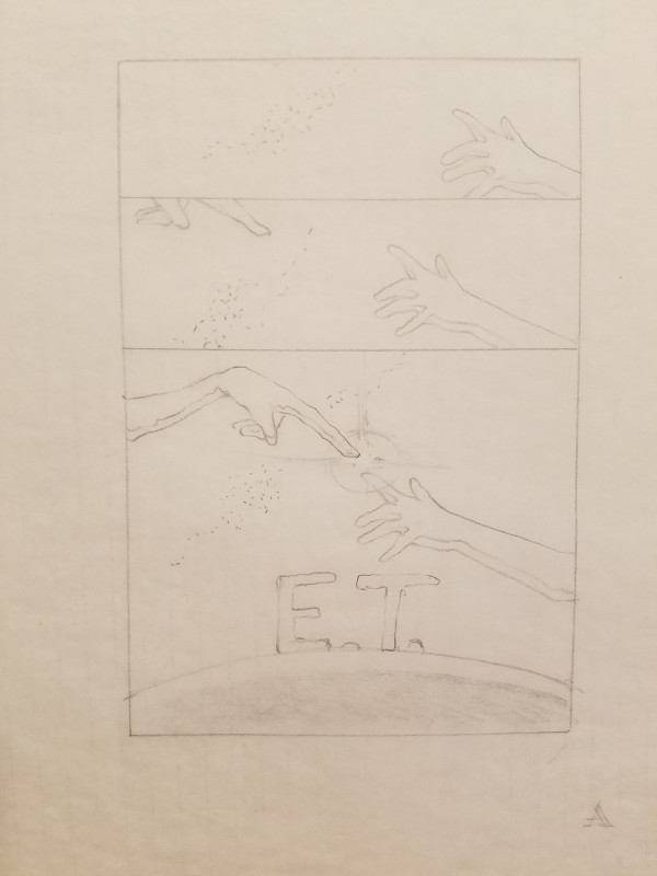 E.T. the Extra-Terrestrial Poster Concept Layout Sketch 4