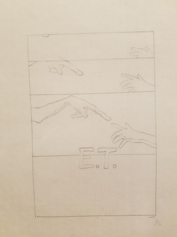E.T. the Extra-Terrestrial Poster Concept Layout Sketch 2