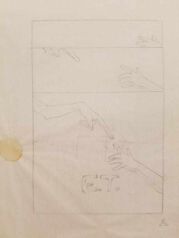 E.T. the Extra-Terrestrial Poster Concept Layout Sketch 1