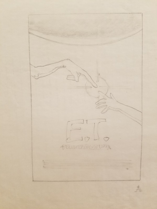 E.T. the Extra-Terrestrial Poster Concept Layout Sketch 3
