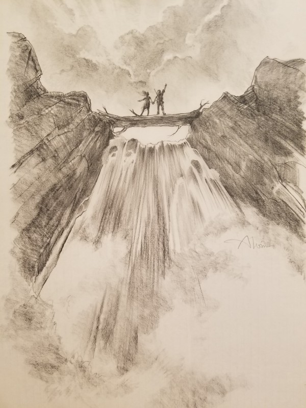 Pocahontas Poster Concept Art: Waterfall