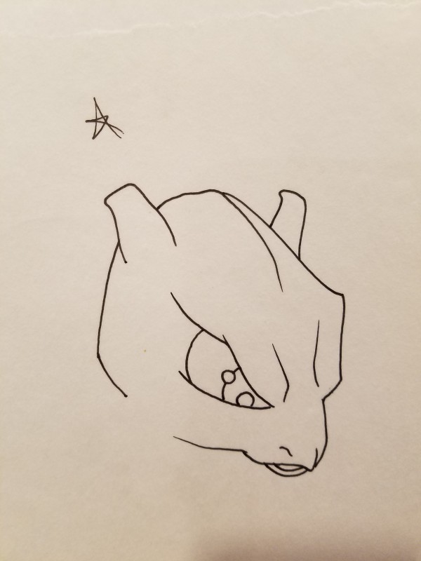 Pokemon: The First Movie Poster Concept, Mewtwo Head Study, Star