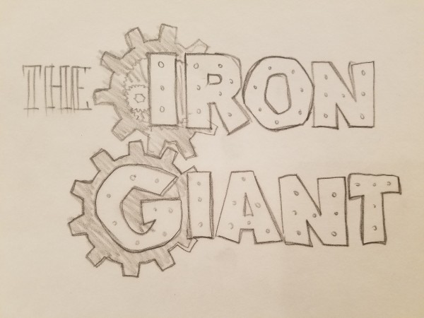 The Iron Giant Logo Concept, Gears Around "I" and "G", Metal Plating Font by John Alvin, Image 1.