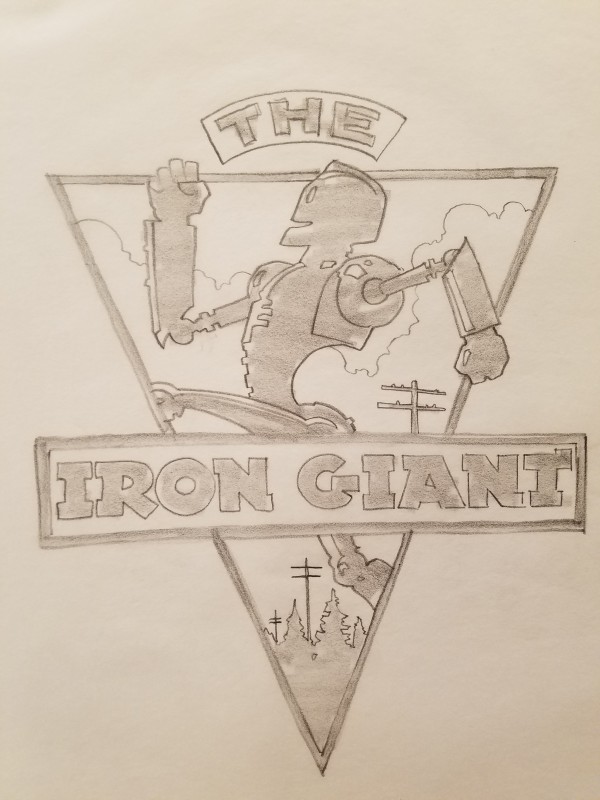 The Iron Giant Logo Concept, Robot Running to Left by John Alvin, Image 1.