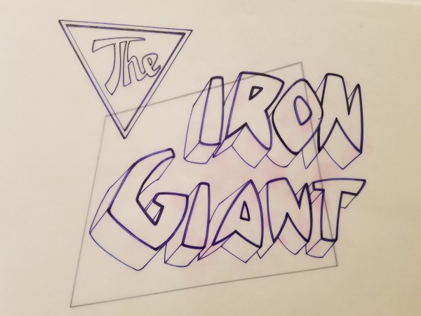 The Iron Giant Logo Concept, Jagged "IRON GIANT" by John Alvin, Image 1.