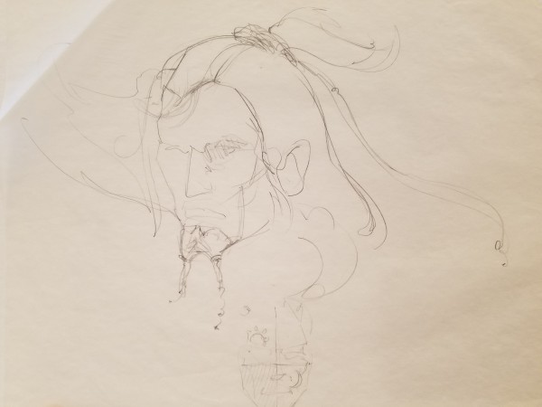 The Dragon Princess Sketch, Hero Rough Sketch, Face Below by John Alvin, Image 1.