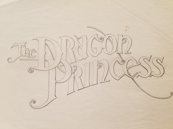 The Dragon Princess Sketch, Logo With Sweep Through "O" and "E" by John Alvin, Image 1.