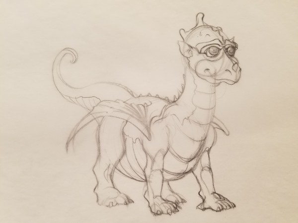 The Dragon Princess Sketch, Baby Dragon Body Sketch by John Alvin, Image 1.