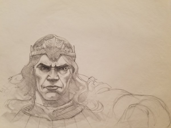 The Dragon Princess Sketch, Evil King Close Up by John Alvin, Image 1.