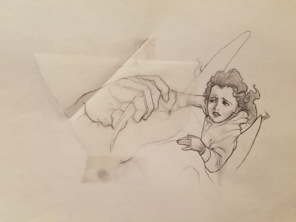 The Dragon Princess Sketch, Girl Riding Dragon by John Alvin, Image 1.