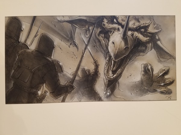The Dragon Princess Concept, Dragon Clawing at Soldiers by John Alvin, Image 1.