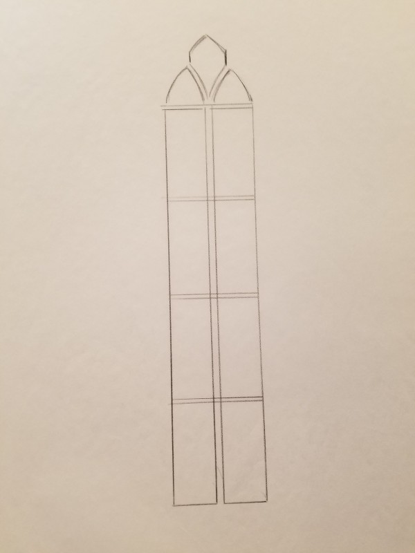 The Hunchback of Notre Dame Poster Concept, Cathedral Window Sketch by John Alvin, Image 1.